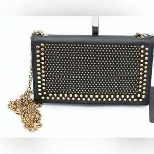 MCM Marelda Nemesis Black and Gold Studded Clutch NWOT